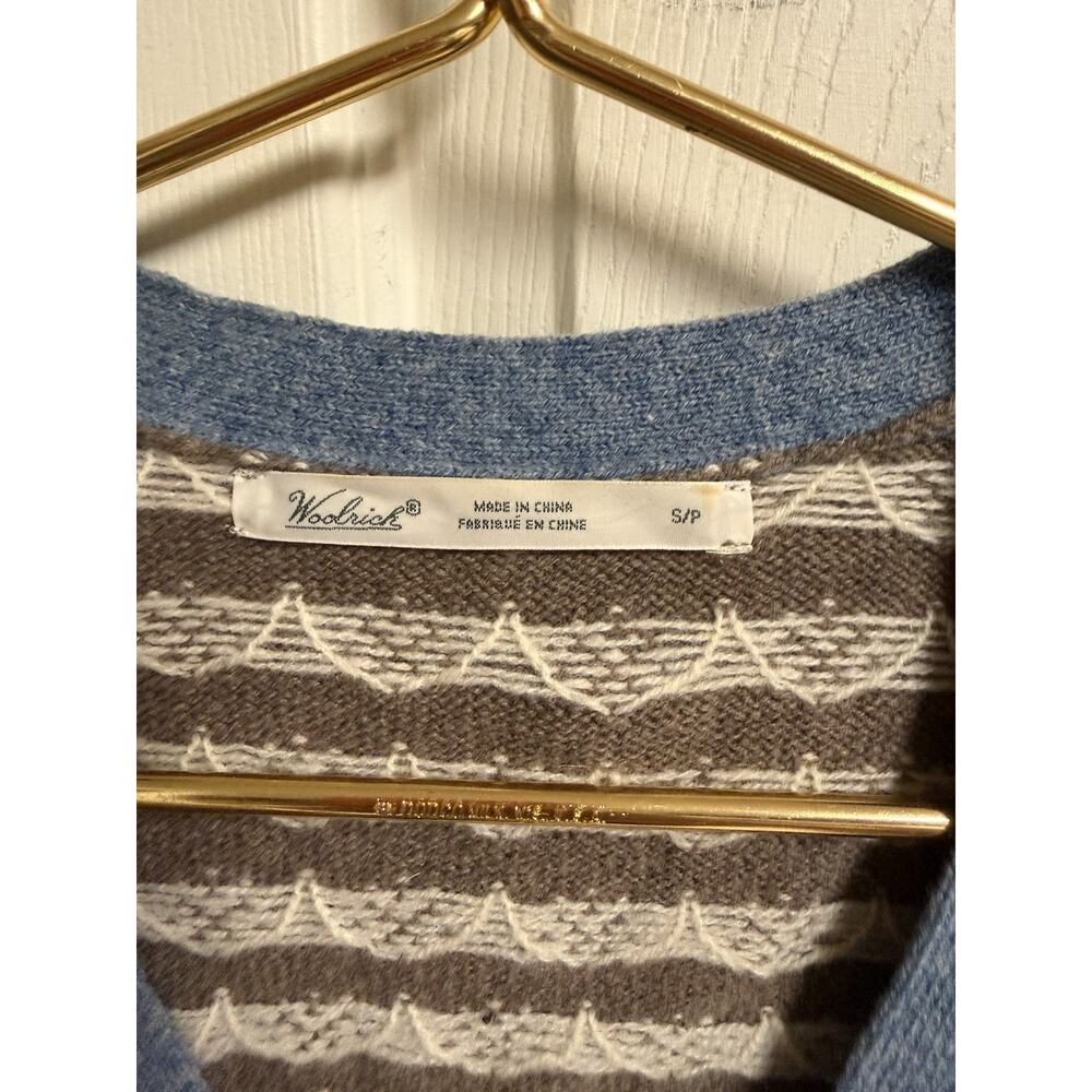 Woolrich Cardigan Sweater Small Knit Wool Winter Snow Cabin Christmas SP Hole - Picture 5 of 7